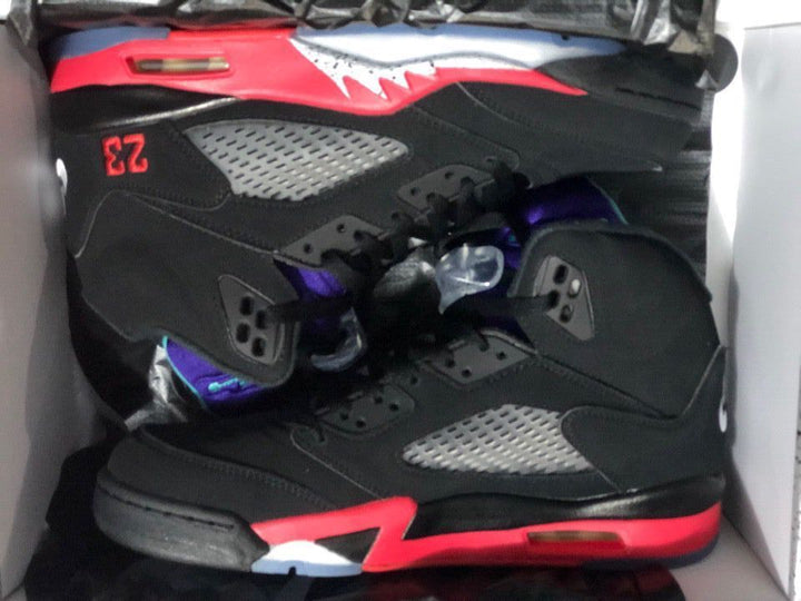 Jordan 5 Black Red Purple High-Top Sneakers