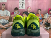 Green Basketball Sneakers with Yellow Accents