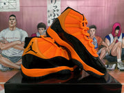 Jordan Black and Orange High-Top Basketball Sneakers