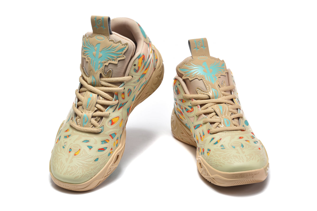 High-Top Basketball Sneakers Beige Multicolor 312209-01