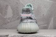 Yeezy 350 V2 Sneakers in Gray with Mint Accents