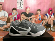 Nike Kobe 9 Low Basketball Shoes in Gray and White