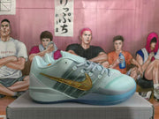 Nike Basketball Shoes in Blue with Gold Swoosh