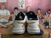 ASICS White and Gold Basketball Sneakers