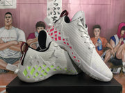 Jordan Mismatched Basketball Sneakers White Green and Pink