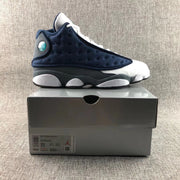 Air Jordan 13 Flint Navy Blue and White Sneakers