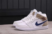 Jordan Air Jordan 1 Mid Sneakers White Blue Tan DO6726-100