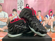 Nike Foamposite Sneakers Black Red Glow Sole