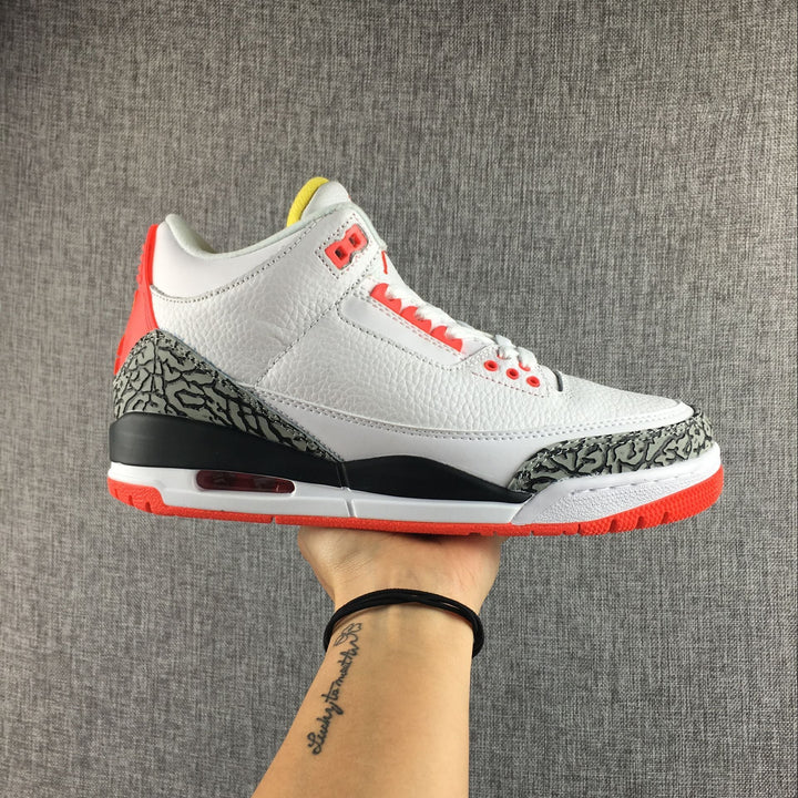 Jordan 3 White Red Yellow Black Sneakers