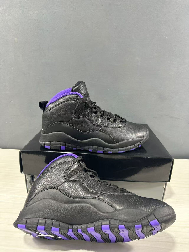 Jordan Air Jordan 10 High Black and Purple Sneakers 130209-051