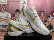 Nike Zoom White Gold Basketball Sneakers