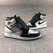 Jordan Air Jordan 1 Silver Toe High-Top Sneakers Black Silver