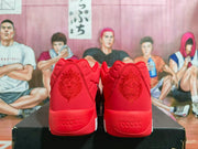 Nike Red and White Basketball Sneakers