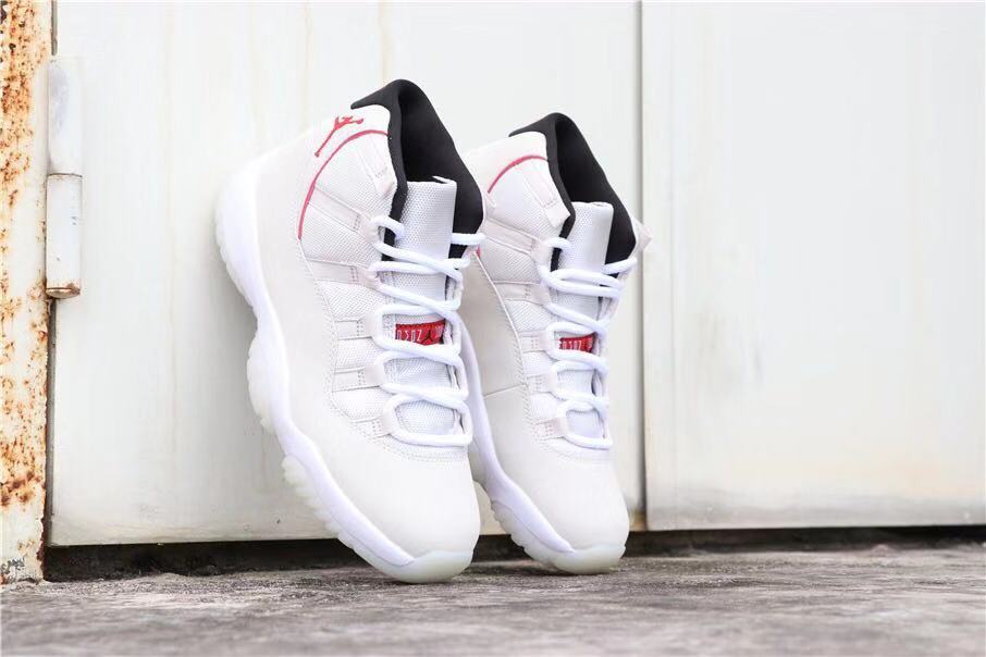 Jordan Air Jordan 11 Platinum Tint White Red Sneakers
