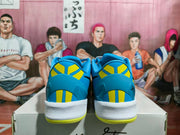 Nike Blue and Yellow Basketball Sneakers