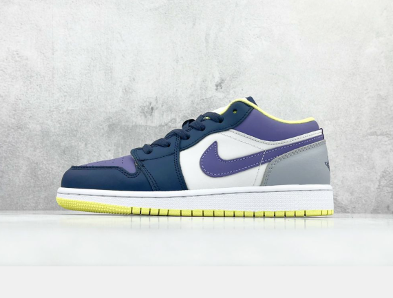 DJ4342-400 Navy and Purple Mismatched Sneakers