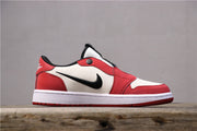 Nike Red White Black Low-Top Sneakers with Reflective Buttons