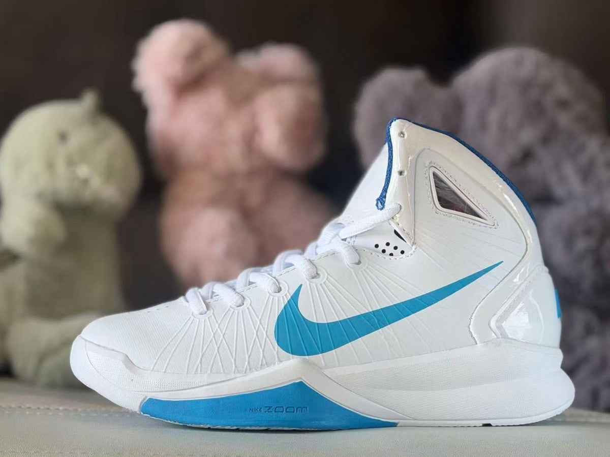 Nike HD2010 Kids Basketball Sneakers White Carolina Blue