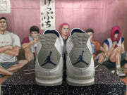 Jordan 4 Sneakers White and Dark Blue