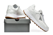 Prada Logo Low-Top Sneakers in White