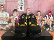 Jordan 4 Black and Yellow Basketball Sneakers