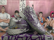Puma Melo Basketball Sneakers Bright Gray and Purple
