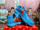 Nike Blue Graphic Swoosh Basketball Sneakers