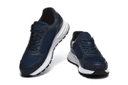 Prada Navy Mesh Panel Low-Top Sneakers