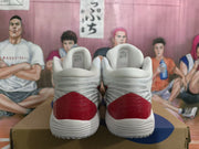 ASICS White and Red Basketball Sneakers