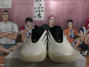 White and Black Sculpted Sole Sneakers