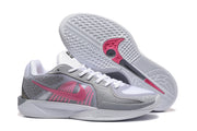 Nike FQ2174-100 Basketball Shoes, White and Grey with Pink