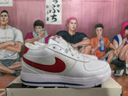 Nike White and Red Low-Top Sneakers
