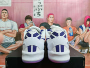 Nike White Purple Graffiti Basketball Sneakers