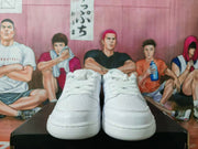 White Low-Top Sneakers with Perforated Panels