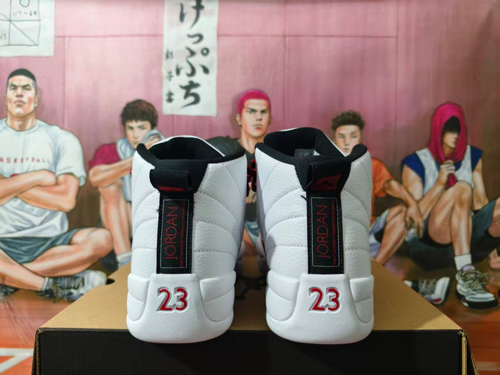 Jordan White and Red High-Top Basketball Sneakers