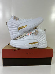 Jordan Air Jordan 12 Retro Phantom White Metallic Gold Sneakers