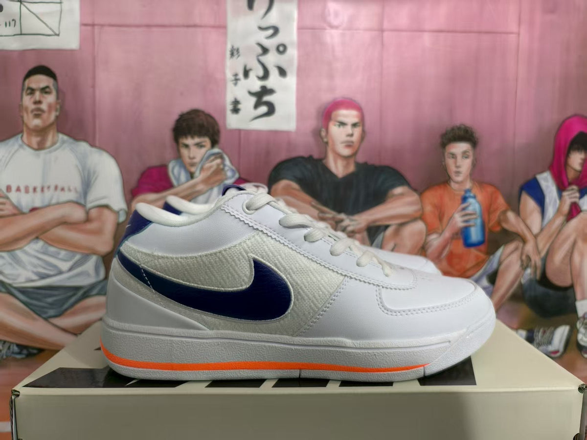 Nike White and Purple Low-Top Sneakers