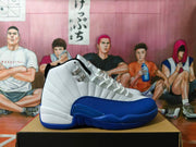 Jordan 12 White Blue Basketball Sneakers