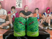 Nike Green Basketball Sneakers with Black and Red Swoosh