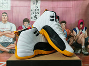Jordan 12 Basketball Sneakers White Black Yellow