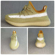 Yeezy 350 V2 Reflective Green Knit Sneakers