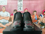 Jordan Black and Red High-Top Basketball Sneakers
