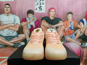 Nike Peach Pink Basketball Sneakers with Black Swoosh
