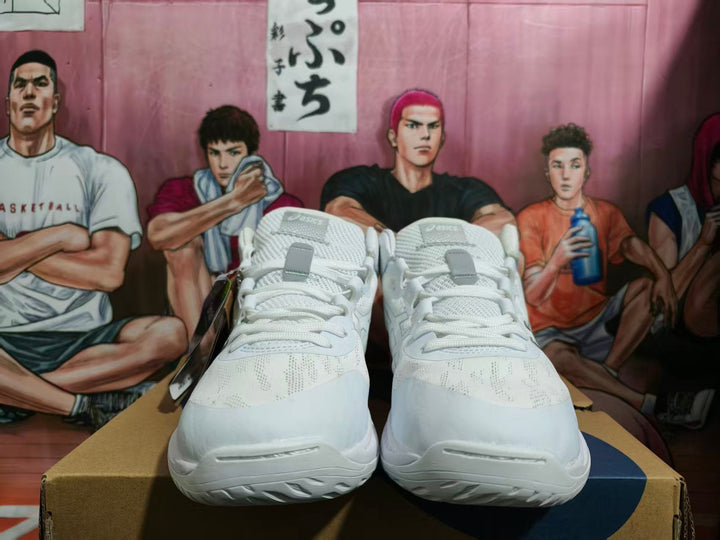 ASICS White and Gray Basketball Shoes