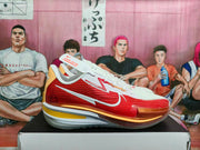 Nike Red and White Basketball Sneakers