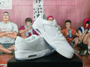 White Low-Top Sneakers with Perforated Panels