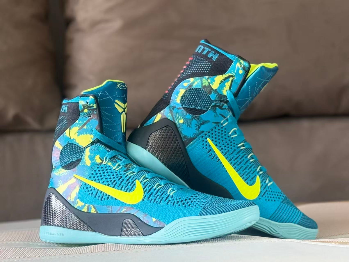 Nike Kobe 9 High Basketball Shoes Blue Yellow Picasso