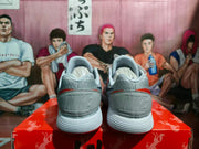 Nike Grey and Red Basketball Sneakers