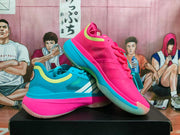 Blue Pink Split-Color Basketball Sneakers
