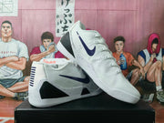 Nike White and Purple Basketball Sneakers
